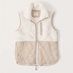 Abercrombie & Fitch Quilted Sherpa Snap Vest